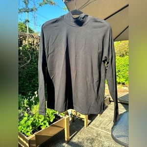 Size L FRANC Mock Neck Long Sleeve in Black Made in Canada